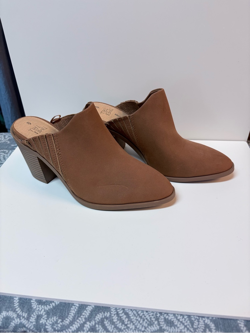 Women's Brown Slip-On Block Heel Mules